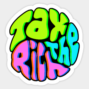 Tax The Rich Groovy Word Art Sticker